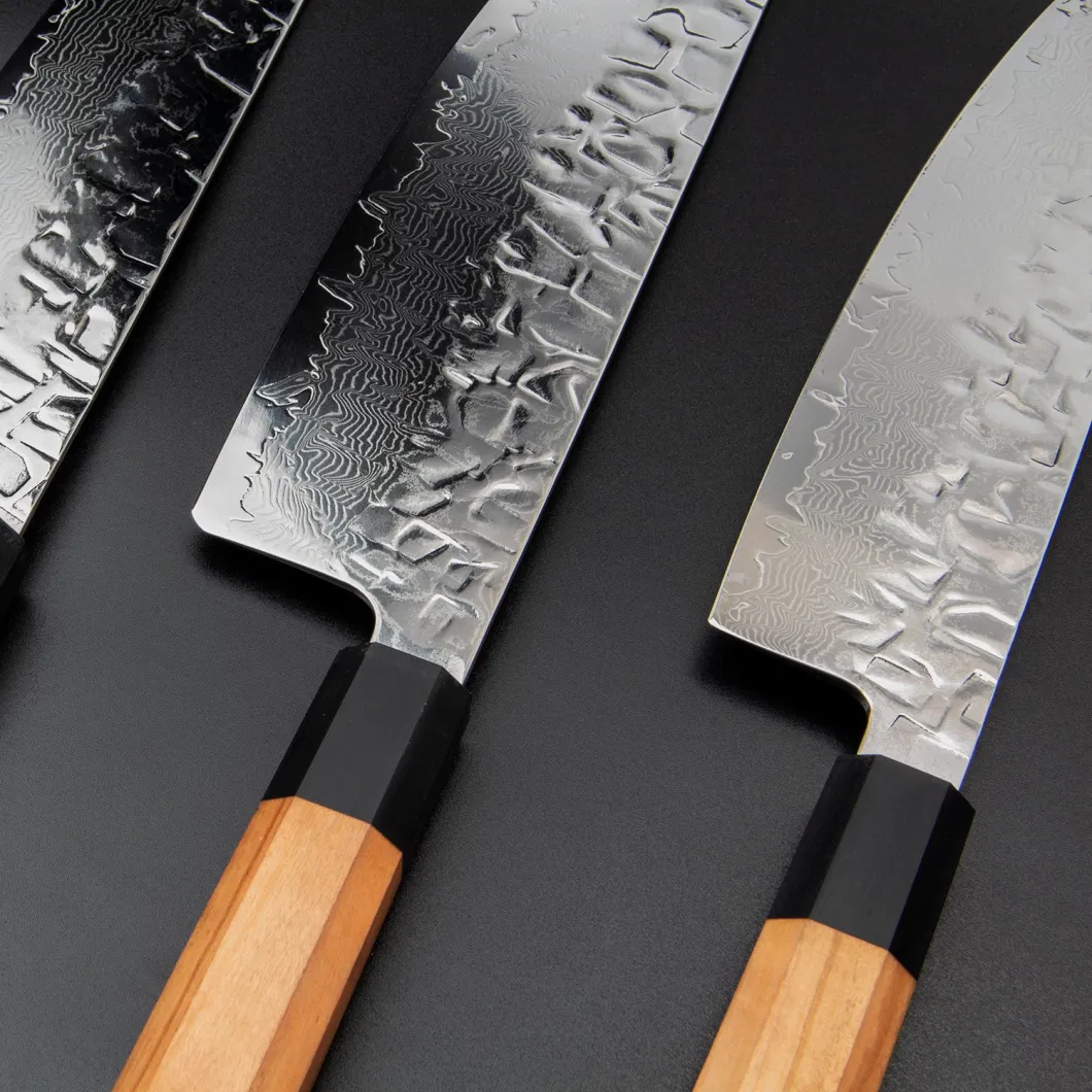Damascus Knife /Janpanese Knife/Kitchen Knife Set with Olivewood Handle (SE-Z013)