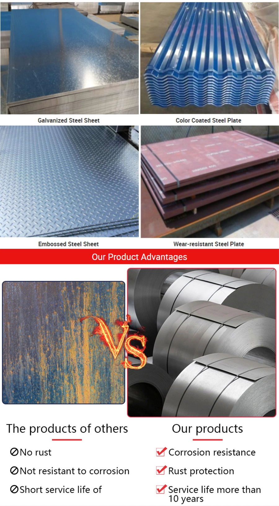 Factory Supplier Spring Steel Sheet Plate Damascus Metal Piles Steel Sheet for Building Material